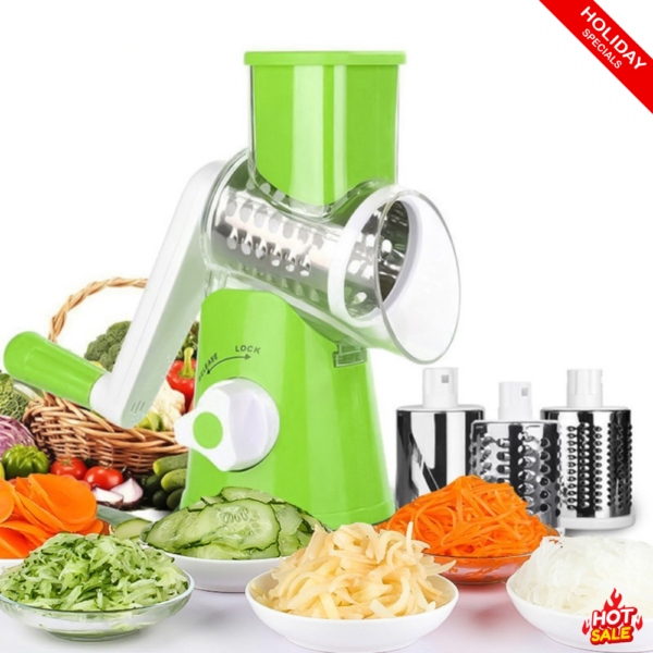 3-in-1 Manual Drum Cheese Grater & Vegetable Cutter Slicer - Image 6