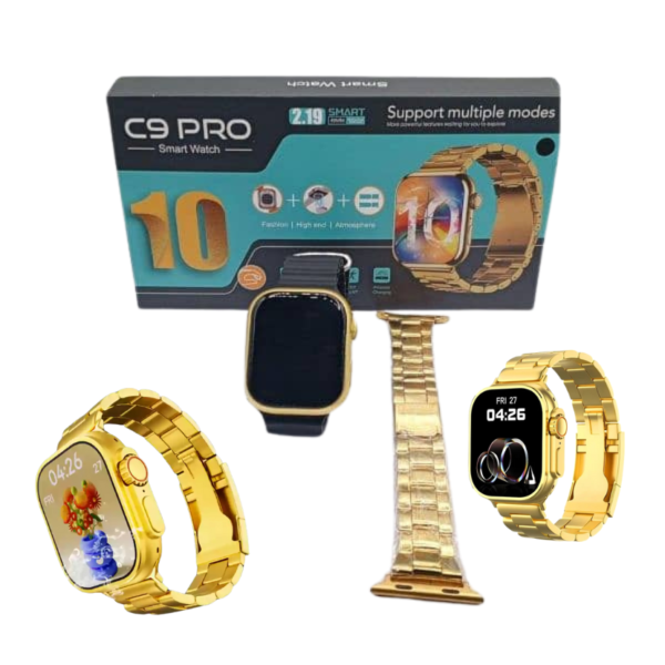 C9 Pro 24K Gold Smartwatch with AMOLED Display & IP67 Water Resistance - Image 2